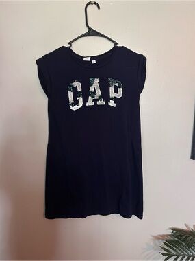 5 for $20! GAP Girls' Navy Sequin Logo Dress